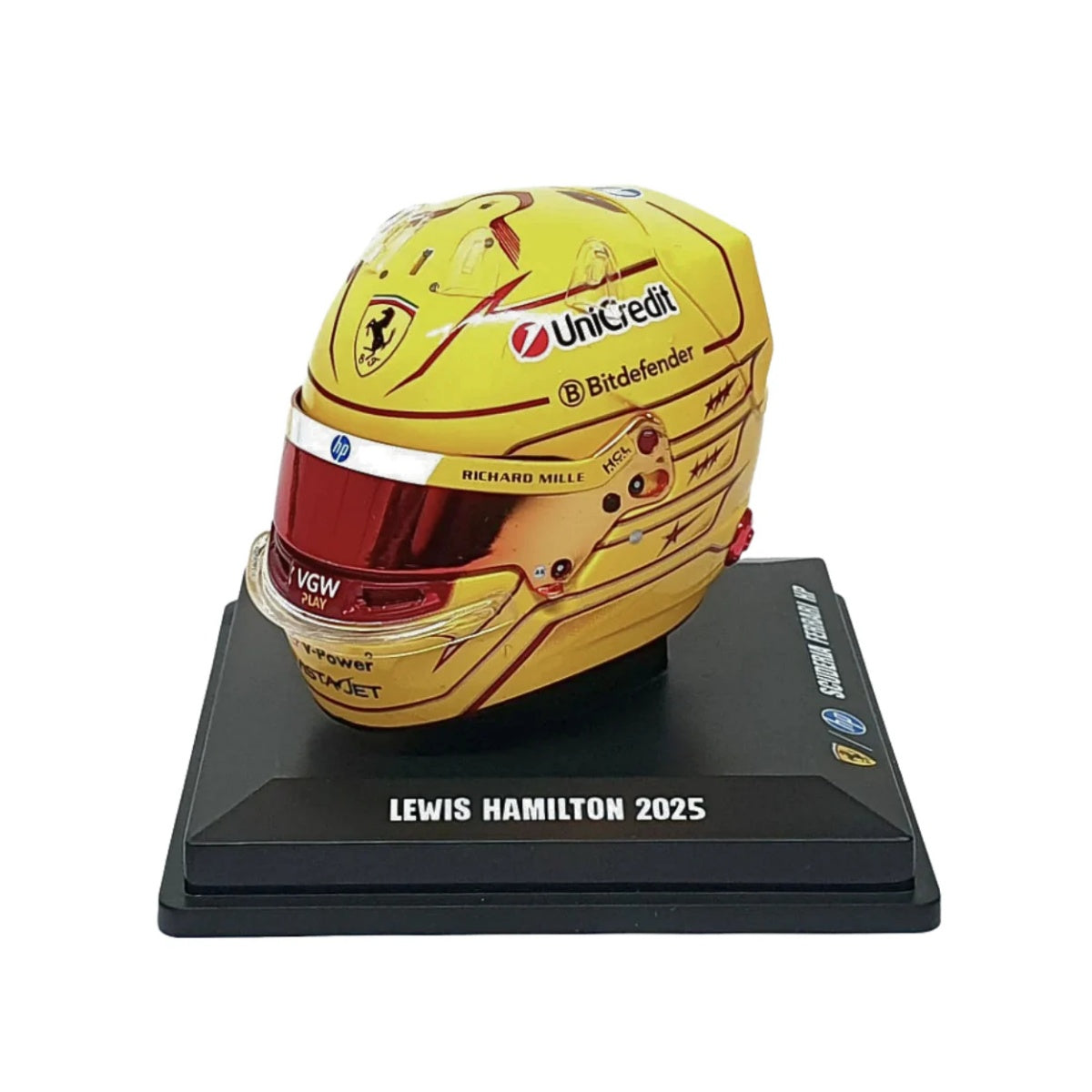 Spark LookSmart Lewis Hamilton -Scuderia Ferrari HPFiorano Test 2025 Mini Replica Helmet Model 1/5Scale