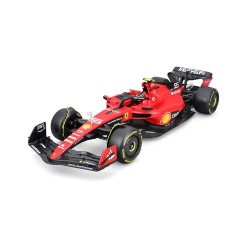 Bburago F1 2023 Ferrari F1 Team SF-23 No.55 - Carlos Sainz With Helmet 1/18 Scale