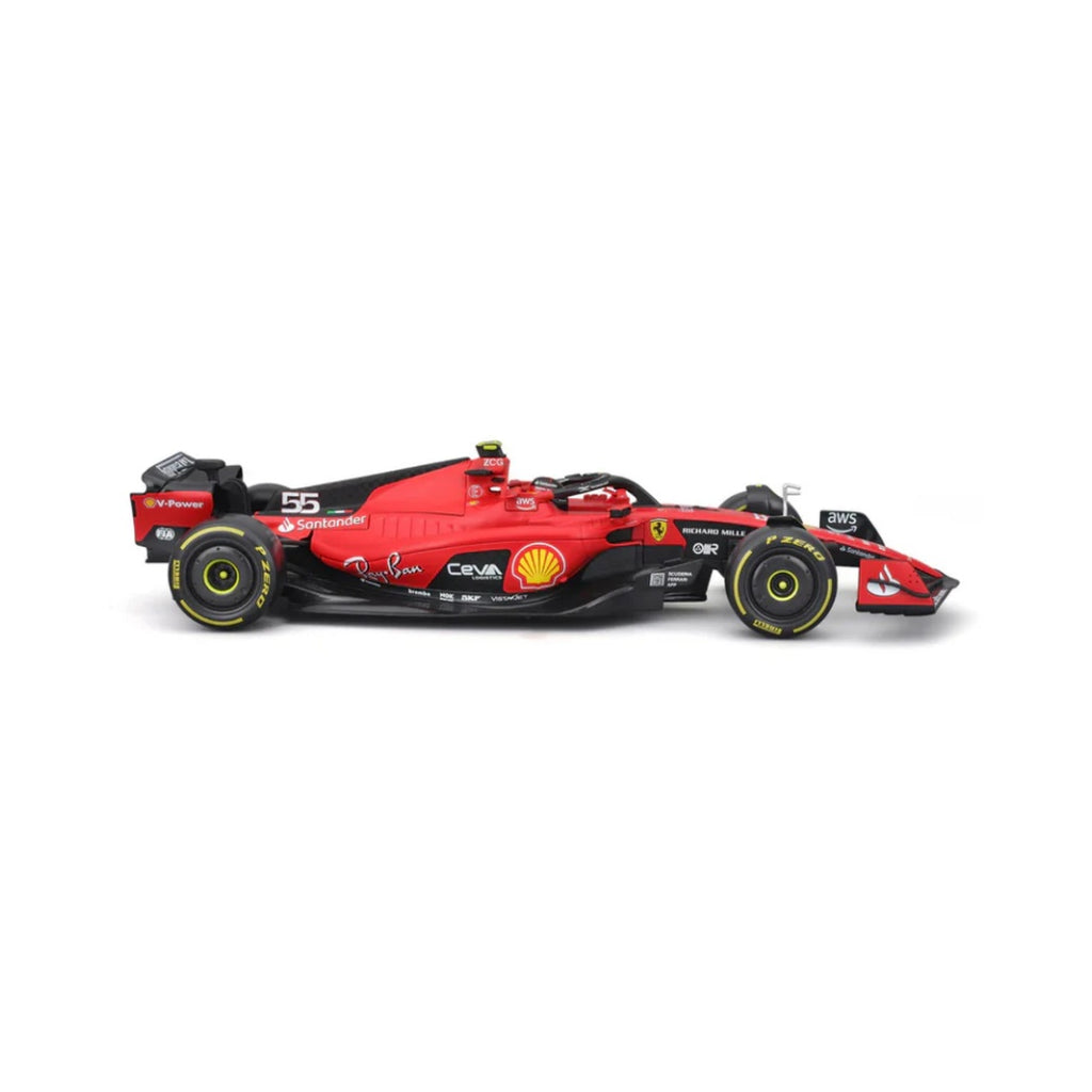 Bburago F1 2023 Ferrari F1 Team SF-23 No.55 - Carlos Sainz With Helmet 1/18 Scale