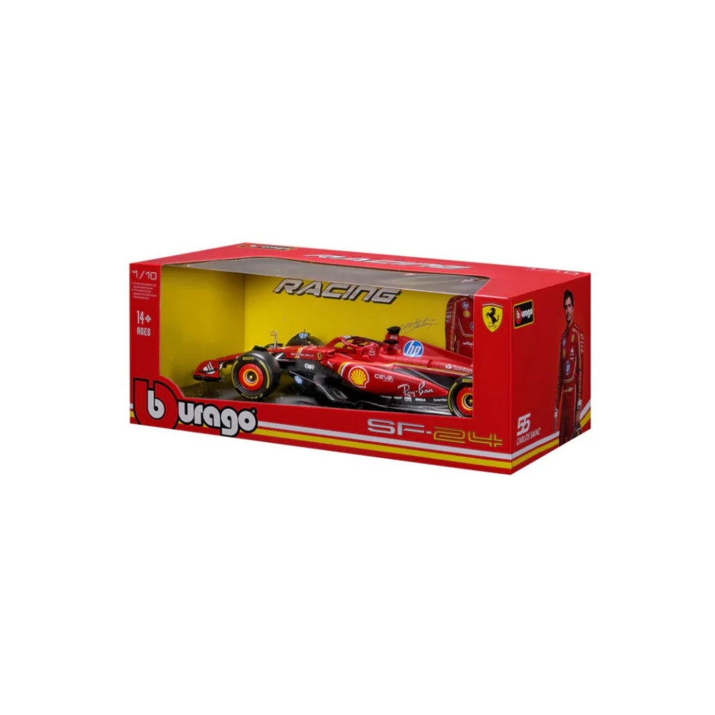 Bburago F1 2023 Ferrari F1 Team SF-23 No.55 - Carlos Sainz With Helmet 1/24 Scale