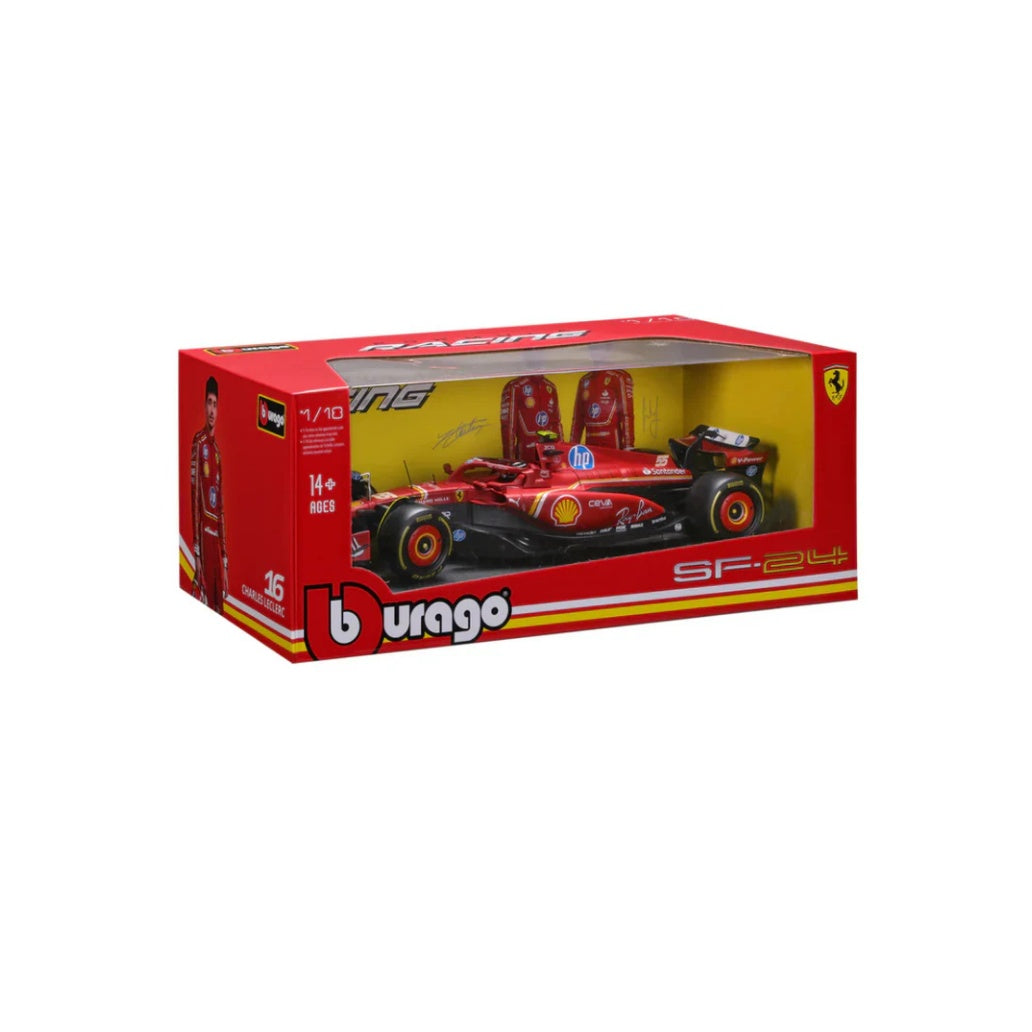 Bburago F1 2024 Ferrari F1 Team Scuderia Ferrari SF-24 - Charles Leclerc With Helmet 1/18 Scale