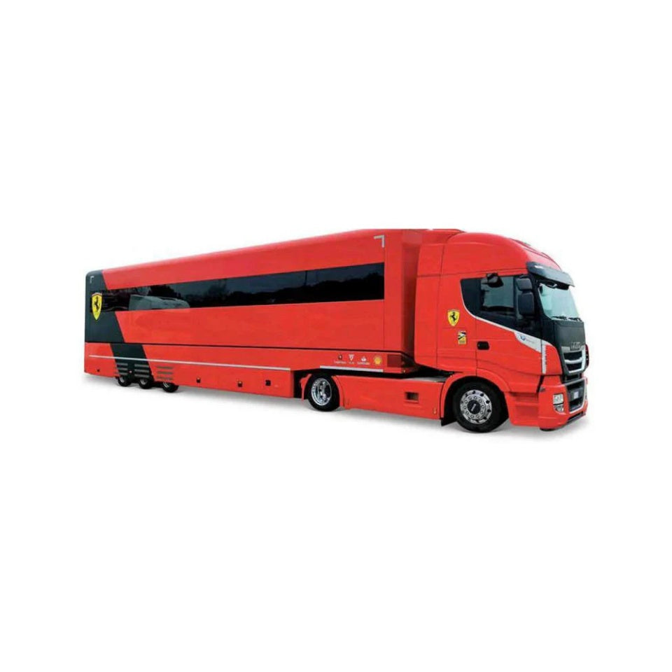 Bburago F1 Ferrari F1 Iveco S-Way 570 Racing Transporter With One Car 1/43 Scale