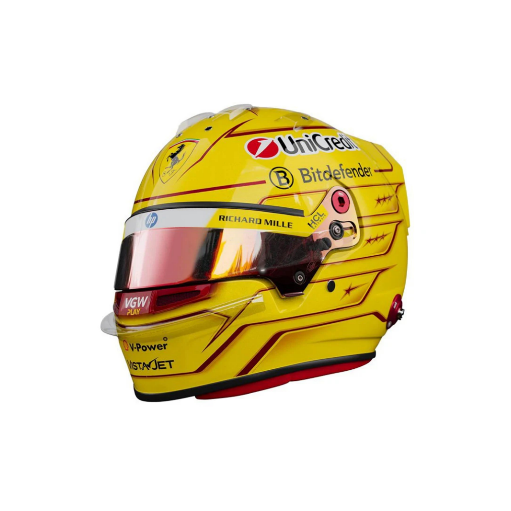 Spark LookSmart Lewis Hamilton -Scuderia Ferrari HPFiorano Test 2025 Mini Replica Helmet Model 1/5Scale